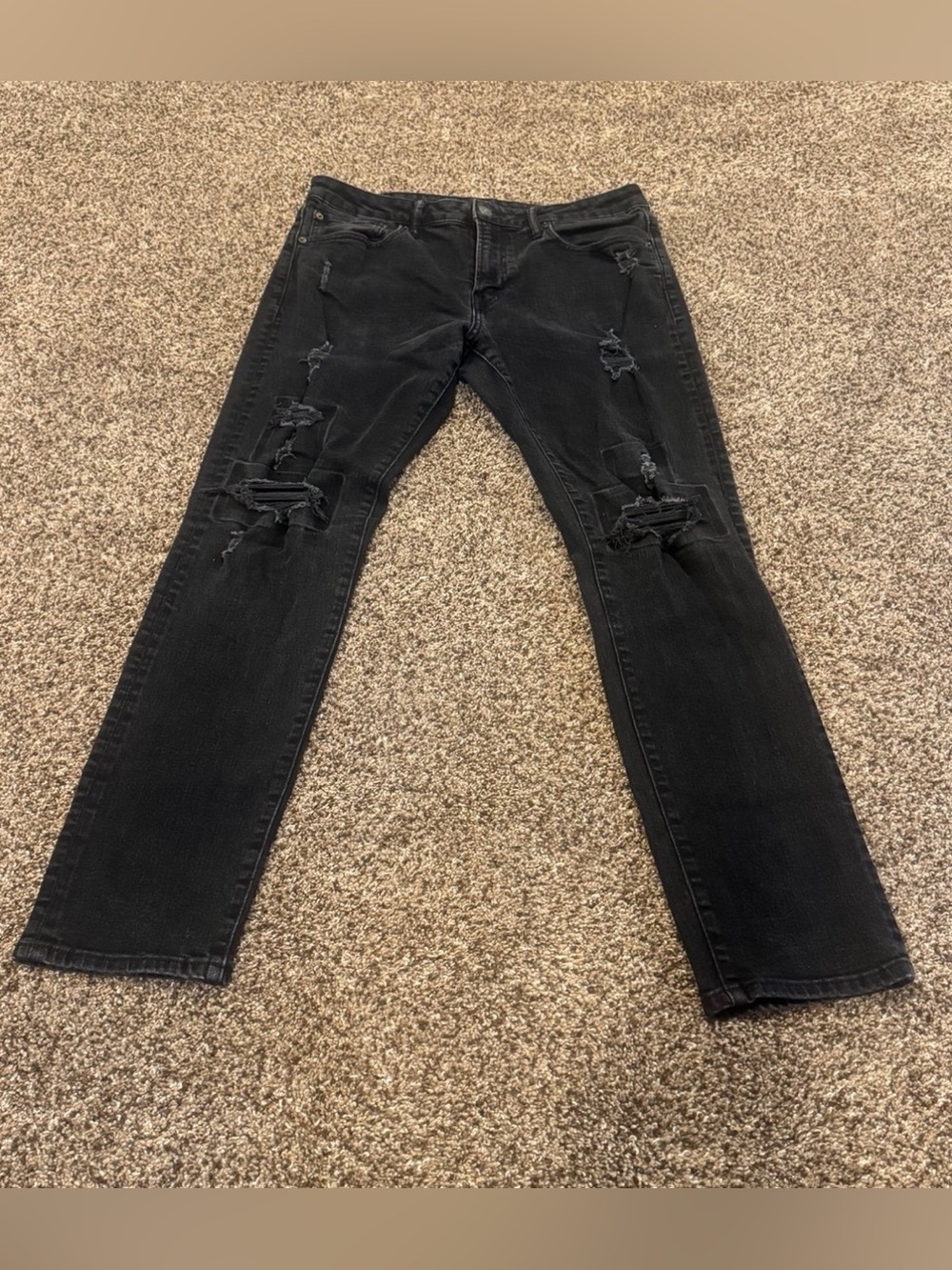 AE American Eagle Distressed Athletic Skinny Jeans Size 34x32